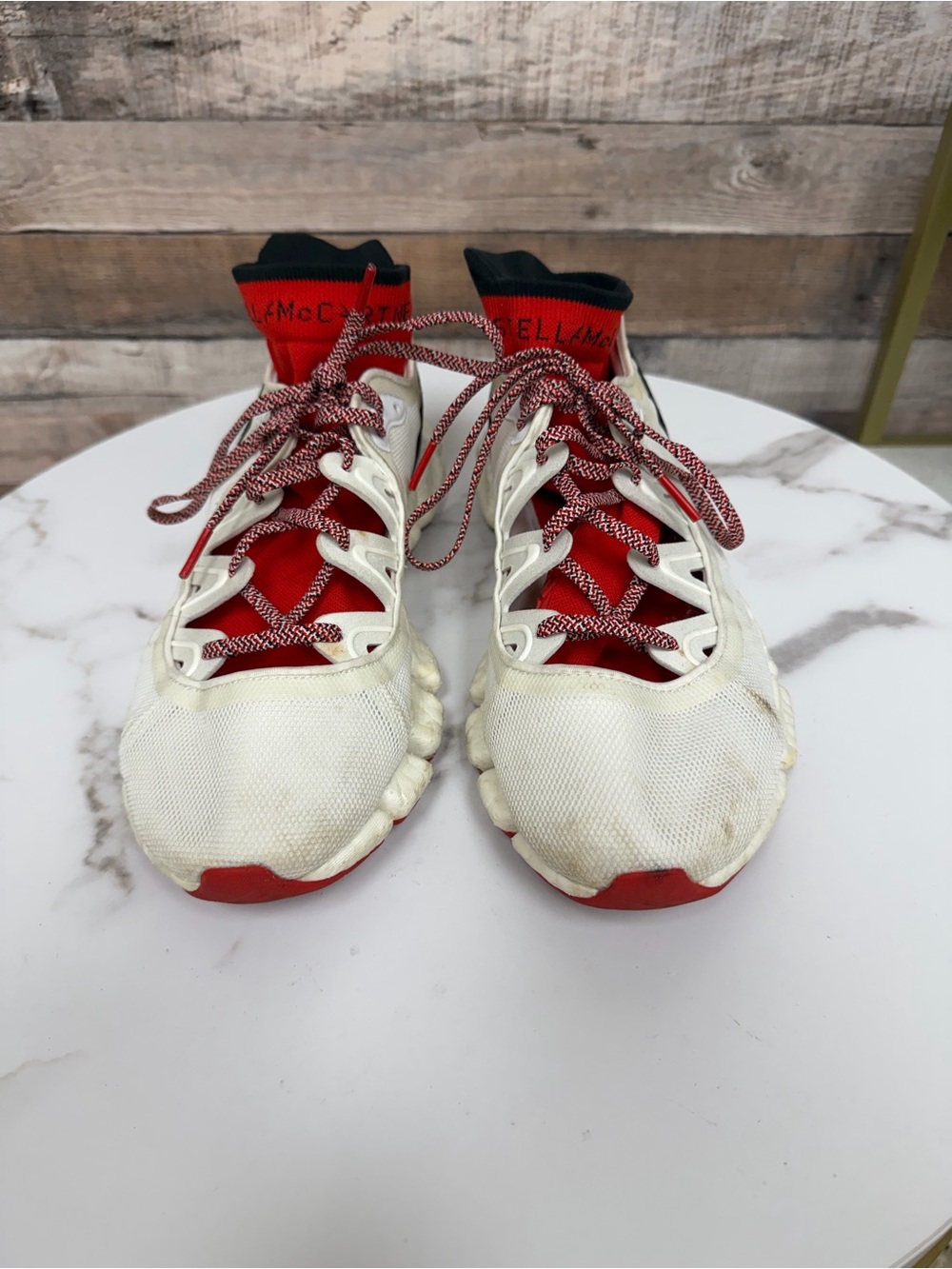 Stella McCartney White and Red Sneakers